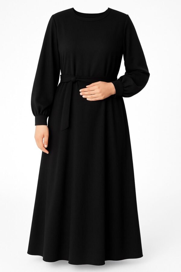 عباءة كلاسيكية سوداء أنيقة – لمسة راقية لكل يوم - Image 5