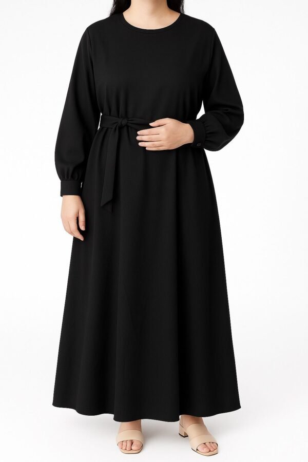 عباءة كلاسيكية سوداء أنيقة – لمسة راقية لكل يوم - Image 4